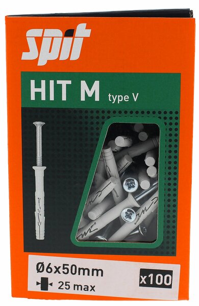 Spit 050131 Slagplug Hit M - 6 X 50mm - PZ2 - Verzonken Schroef (100st) - Detailed view of the product