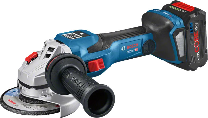 Bosch GWS 18V-15 SC 18V Li-Ion Accu BiTurbo Haakse Slijper Set (2x 5.5Ah Accu) In L-Boxx - 125mm - Koolborstelloos - Detailed view of the product