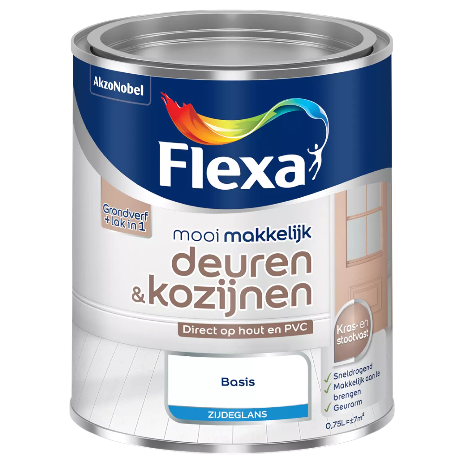 Flexa Mooi Makkelijk Deuren&Kozijnen Zijdeglans - Op Kleur Gemengd - 0,75L