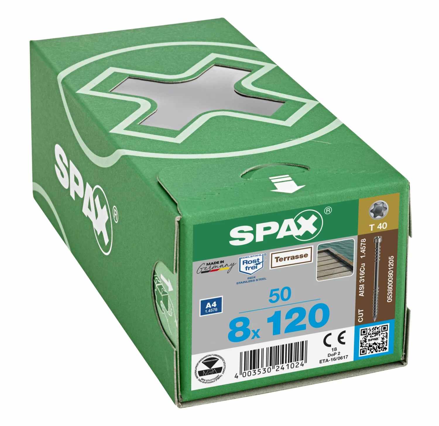 SPAX RVS Terrasschroeven Fixeerdraad - T25 - 8.0x120 Mm (50st) thumbnail 4