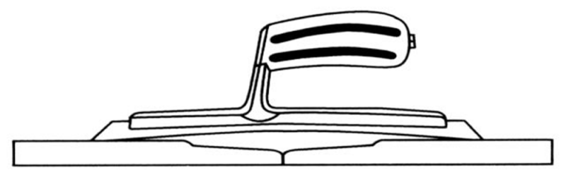 Super Prof 0.003.05 Pleisterspaan - Gebogen - RVS - SuperSoft - 120 X 305mm - Detailed view of the product