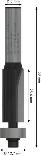 Bosch 2608628348 Kantenfrezen - 8mm - Detailed view of the product