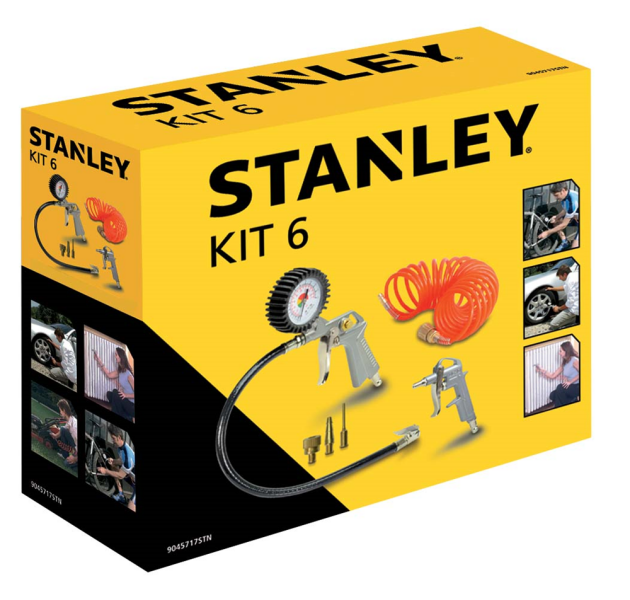 Stanley 9045717STN 6-delige Luchtgereedschapset - Euro - Detailed view of the product