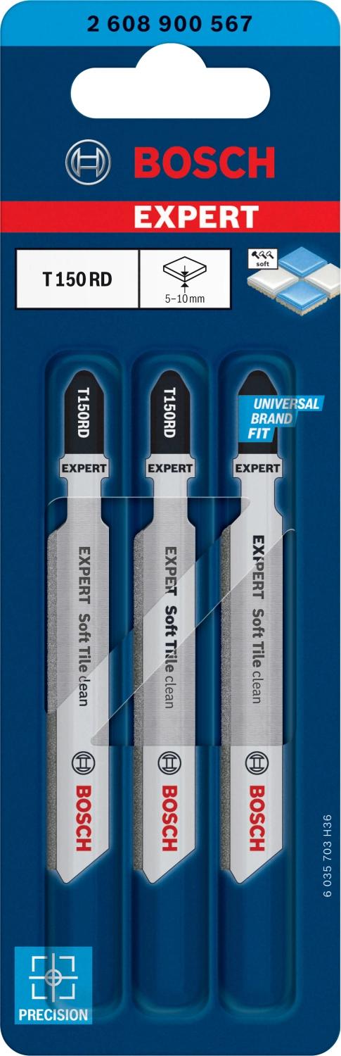 Bosch EXPERT T150RD Soft Tile Clean Decoupeerzaagblad - 83mm - Tegels (3st) thumbnail 2