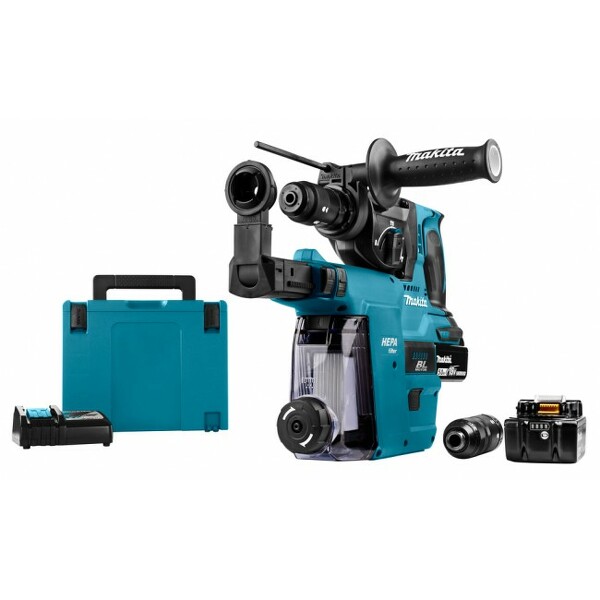 Makita DHR243RTJW 18V Li-Ion Accu SDS-plus Combihamer Incl. Snelspanboorkop En Stofafzuiging Set (2x 5.0Ah Accu) In Mbox - 2J - Koolborstelloos EAN: 88381876186