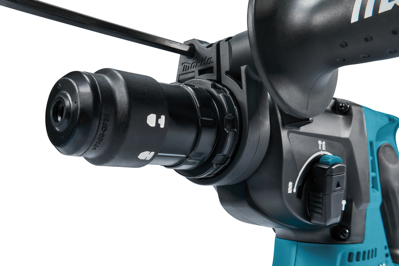 Makita DHR243RTJW 18V Li-Ion Accu SDS-plus Combihamer Incl. Snelspanboorkop En Stofafzuiging Set (2x 5.0Ah Accu) In Mbox - 2J - Koolborstelloos - Detailed view of the product