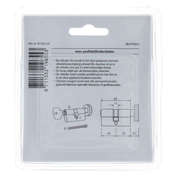Starx 87.602.24 Profielcilinder - Knop - 60mm - Detailed view of the product