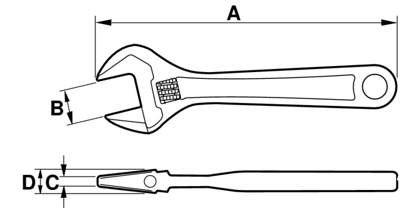 Bahco 8069 IP 80-serie Verstelbare Moersleutel - 13mm - 110mm - Detailed view of the product