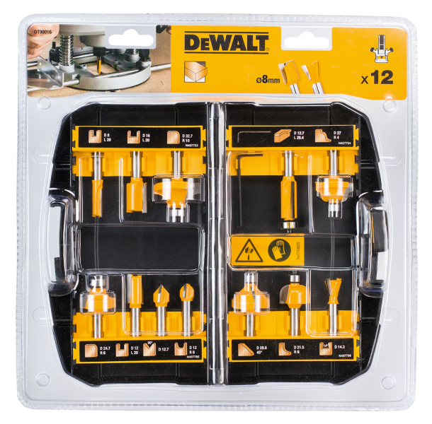 DeWALT DT90016 Frezenset 12-delig - 8mm - Detailed view of the product