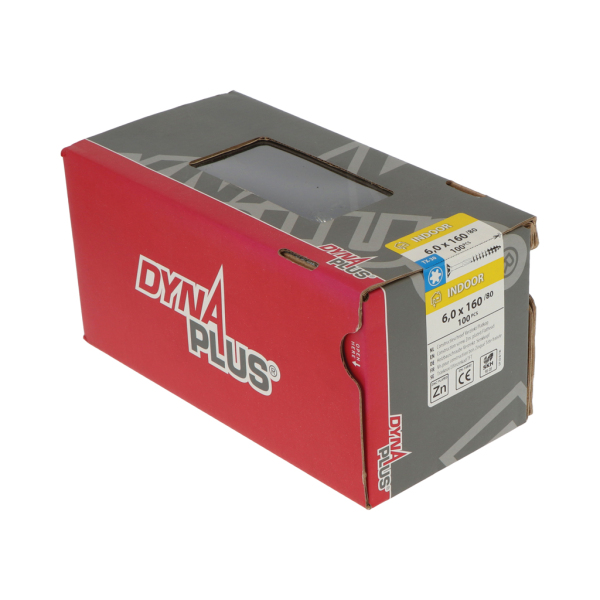 DynaPlus 0281.01.51201 Constructieschroef - TX30 - 6.0 X 160/80mm - Platkop - Deeldraad - Verzinkt (100st) - Detailed view of the product