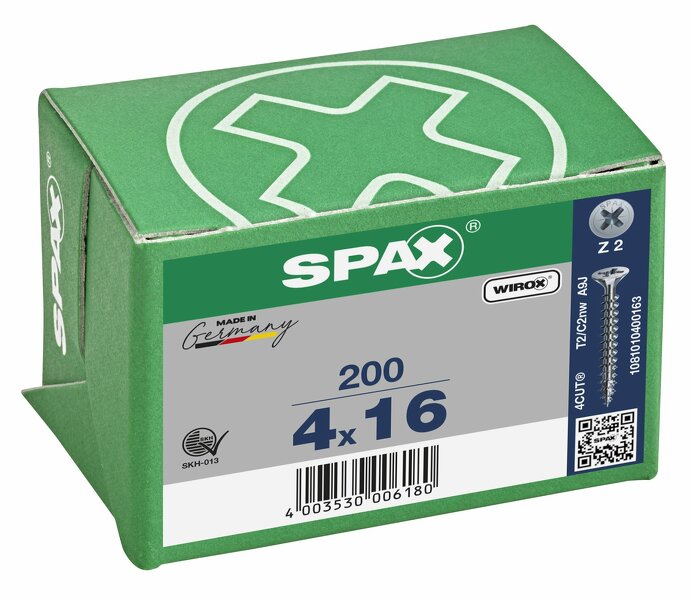 SPAX Universele Schroeven Verzonken Kop - Voldraad - Z2 - 4.0x16 Mm (200st) - Detailed view of the product