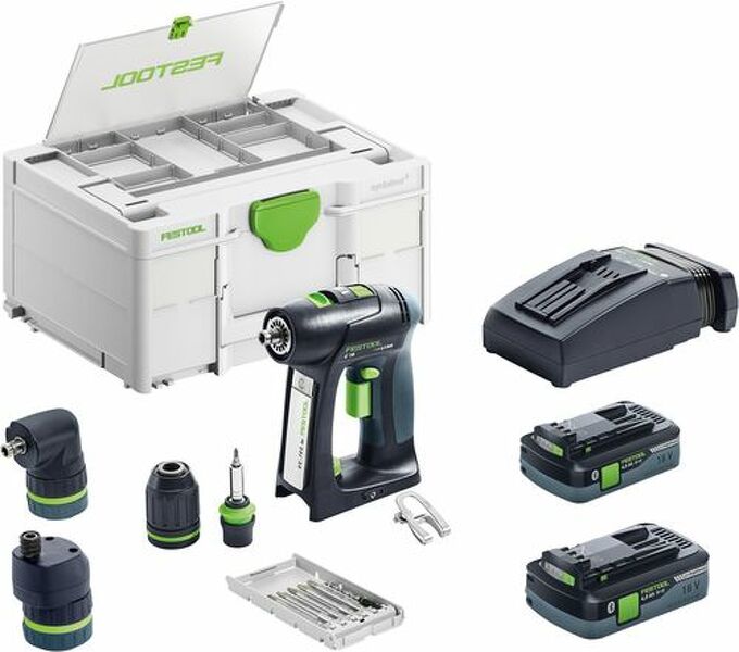 Festool C 18 HPC 4,0 I-Set 18V Li-Ion Accu Schroefboormachine Set (2x 4,0Ah) In Systainer - 45Nm