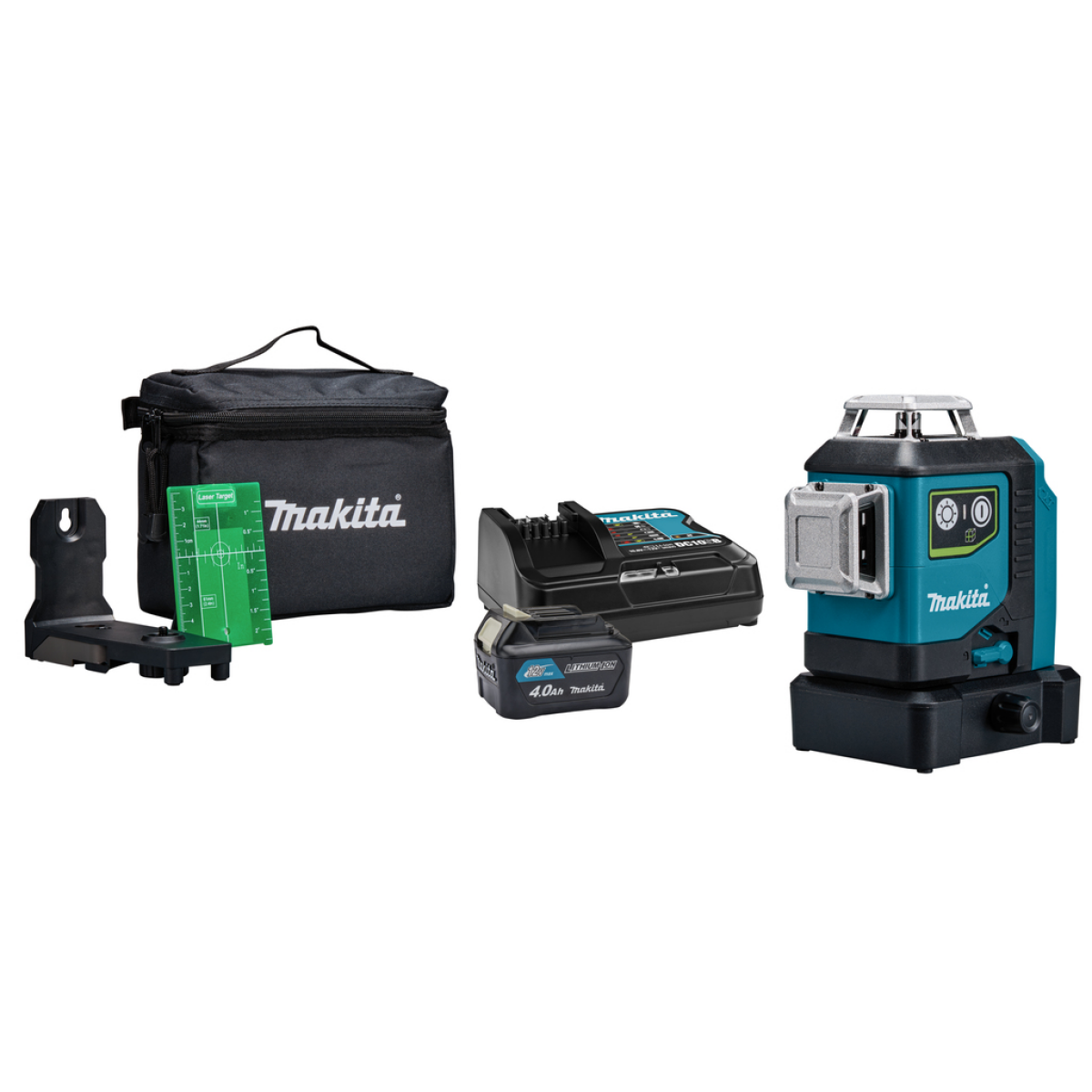 Makita SK700GDX 12V Max Li-Ion accu kruislijnlaser set (1x 4.0Ah) in tas - zelfnivellerend - groen 3x360° - 35m