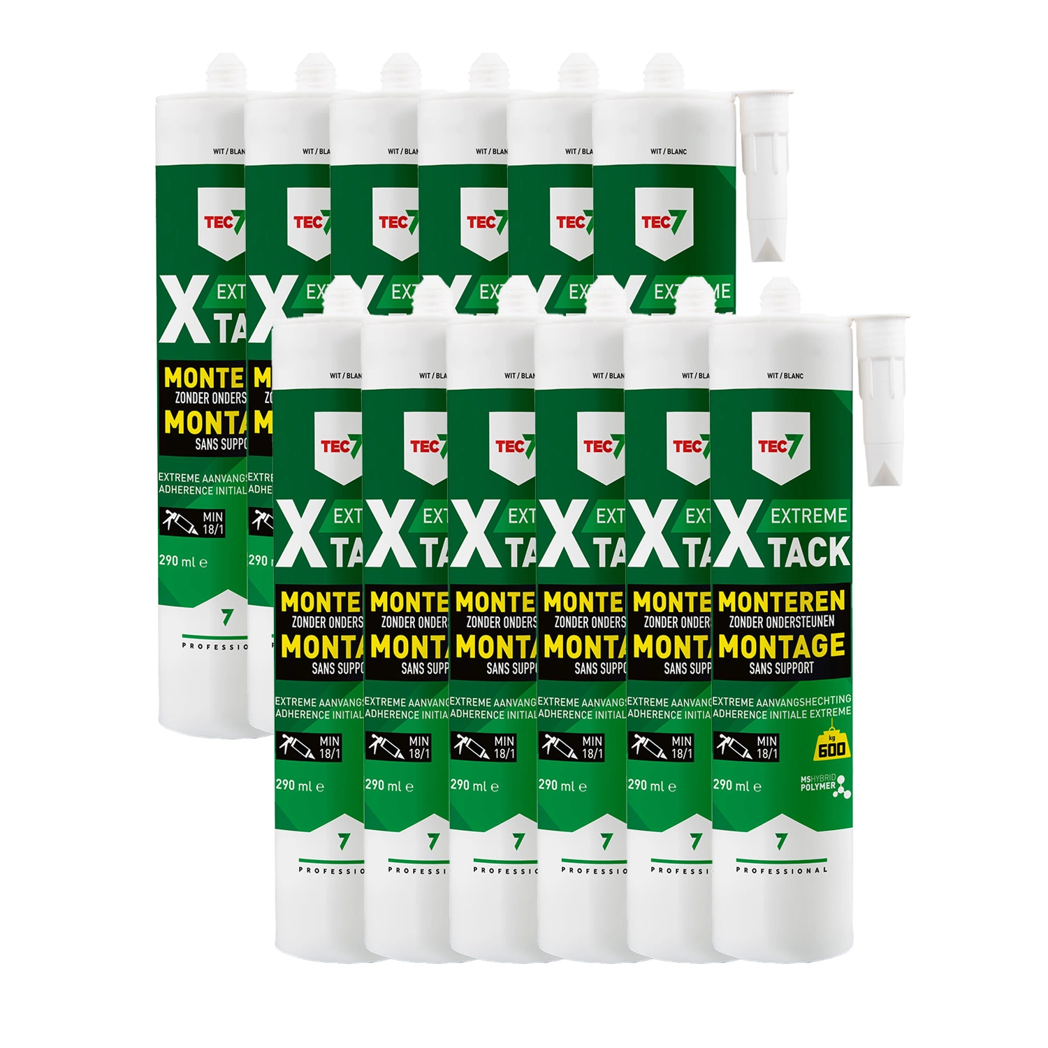 TEC7 X-Tack Montagekit - Wit - Koker - 290ml (12st)