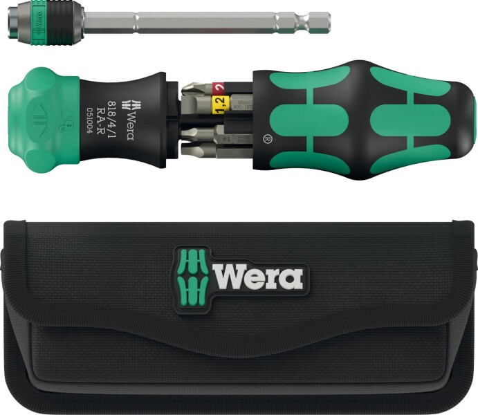 Wera 05051516001 Kraftform Kompakt 26 RA-R Bitschroevendraaier In Etui - 6 In 1 Multi-bit - Met Ratelfunctie