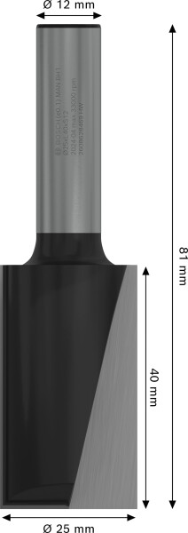 Bosch 2608628469 Vingerfrees Met Verlenging - 2 Snijvlakken - Hardmetaal - 25x40mm - Detailed view of the product