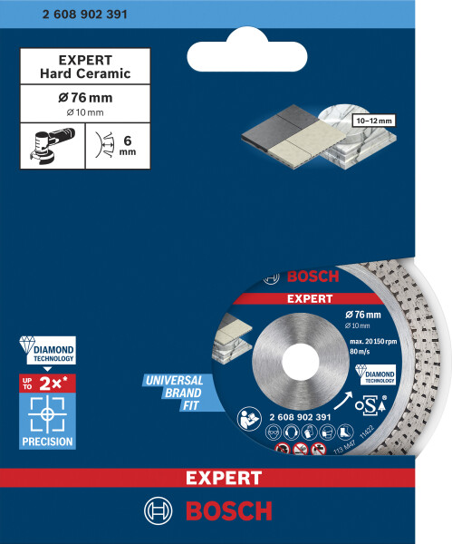 Bosch 2608902391 Diamantdoorslijpschijf Hard Ceramic 76mm - Detailed view of the product