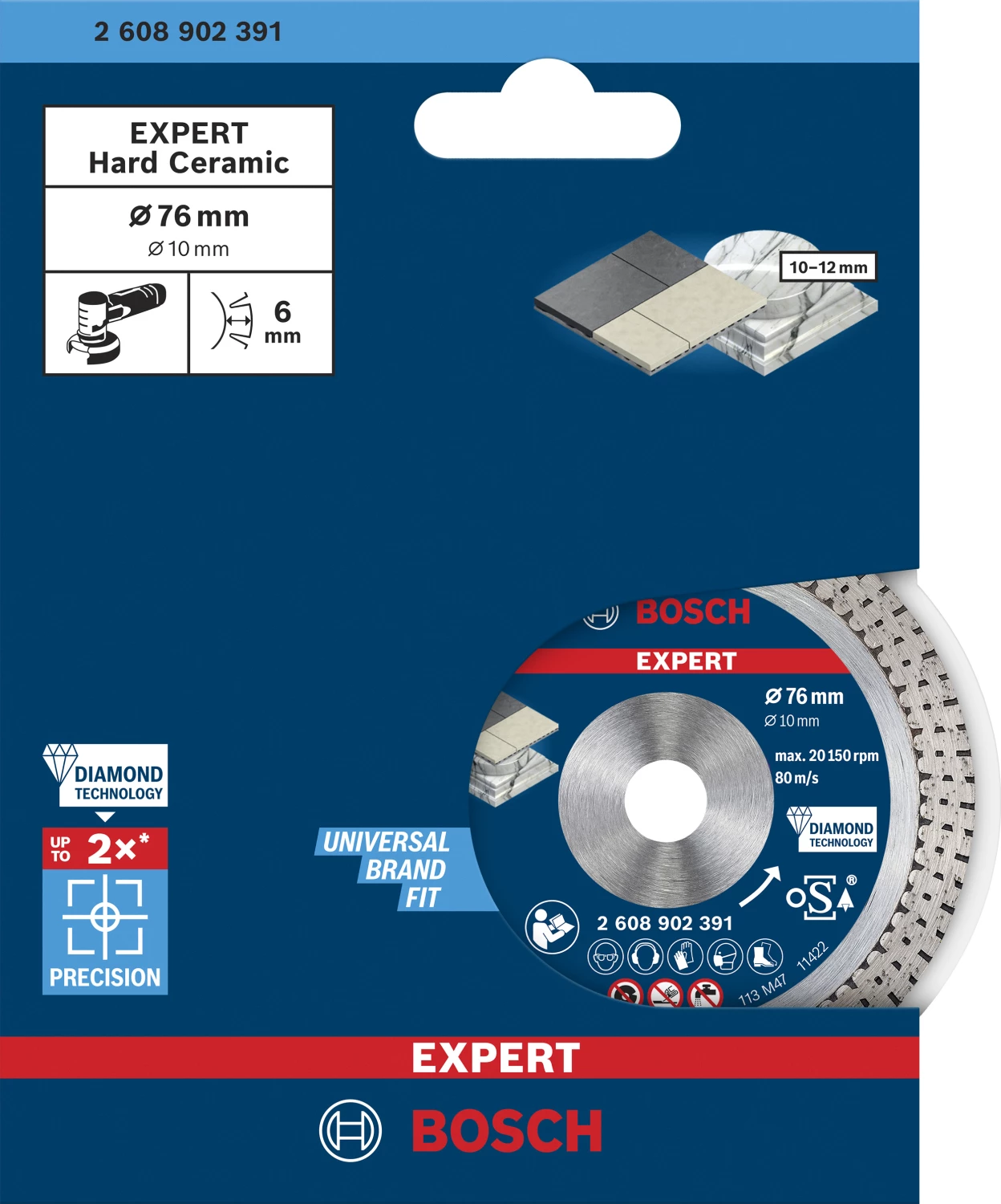 Bosch 2608902391 Diamantdoorslijpschijf Hard Ceramic 76mm thumbnail 2