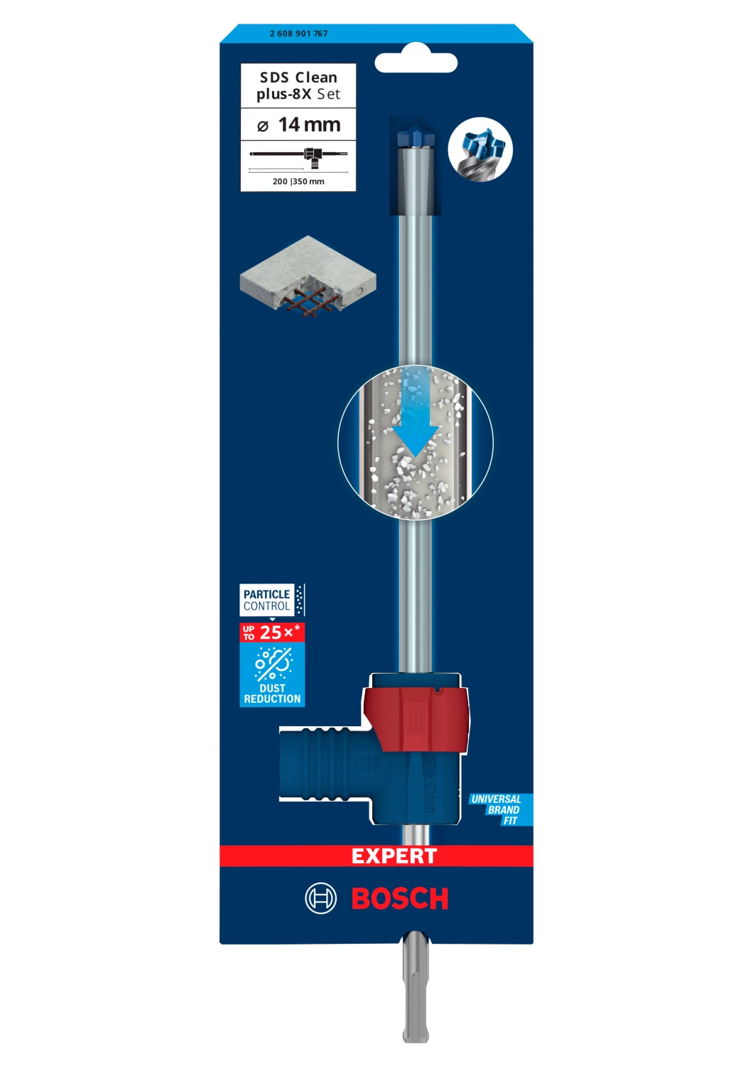 Bosch 2608901767 EXPERT Hamerboor SDS Clean SDS Plus-8X - 14x200x350mm Met Connector thumbnail 2