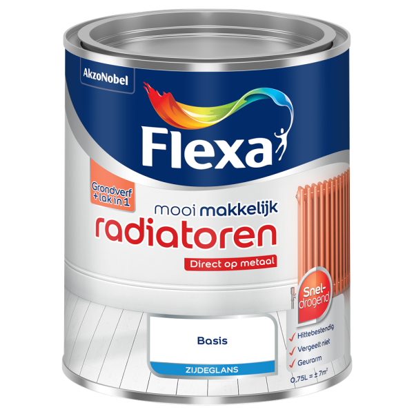 Flexa Mooi Makkelijk Radiatoren Zijdeglans 750ml 0,75 Liter