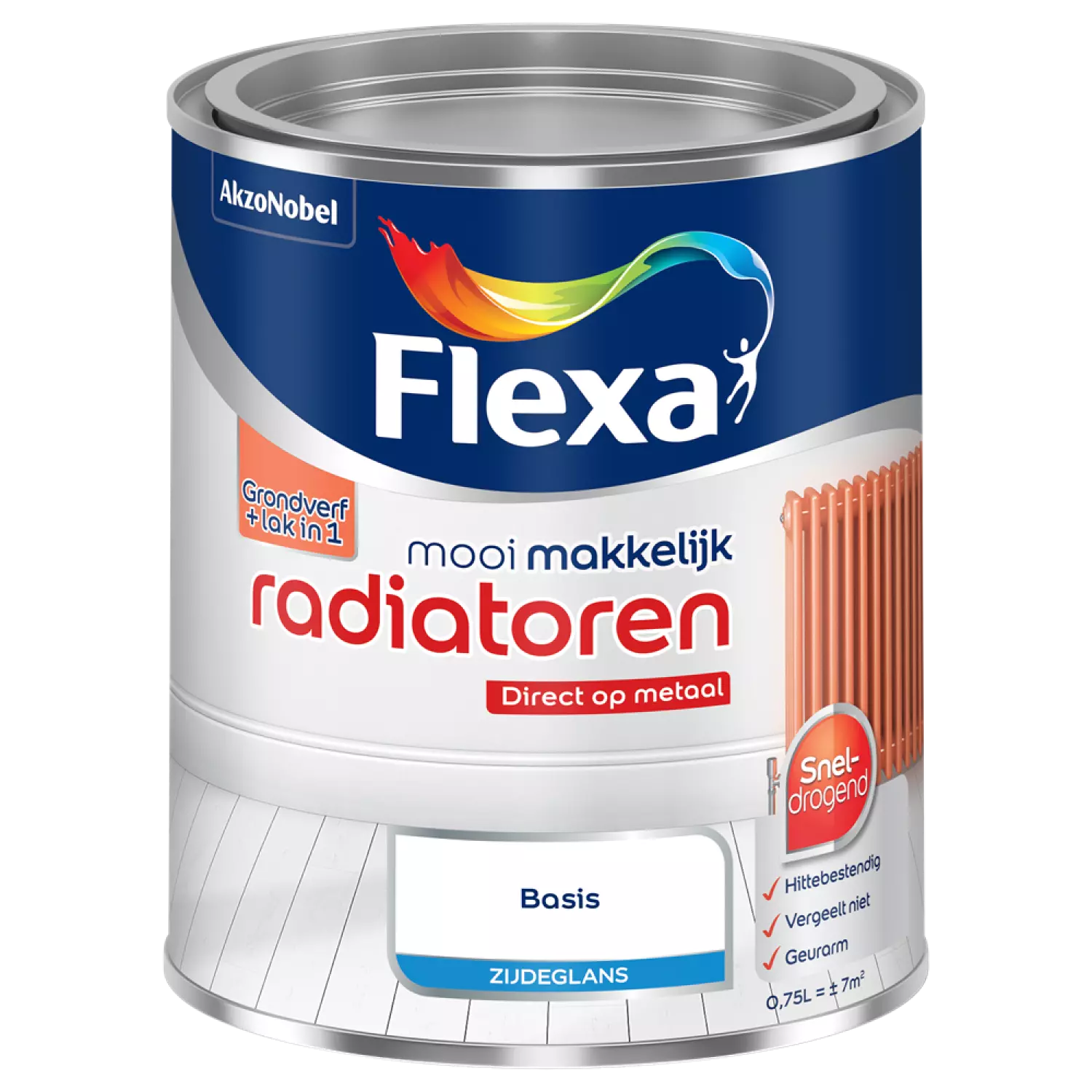 Flexa Mooi Makkelijk Radiatoren Zijdeglans - Op Kleur Gemengd - 0,75L