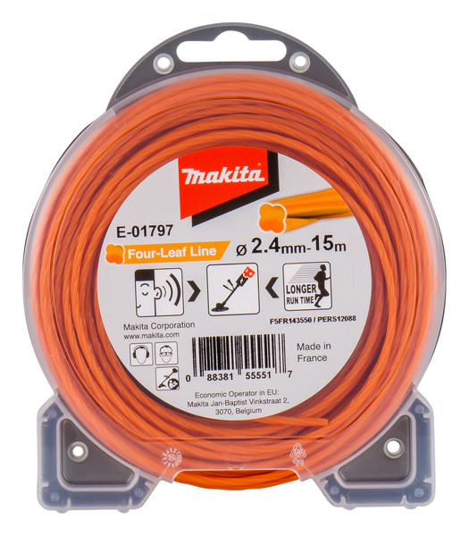 Makita E-01797 Maaidraad Four-Leaf Line Oranje - 2,40mm - 15 Meter