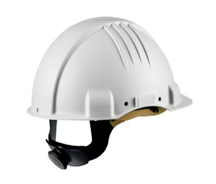 3M G3501M-VI Veiligheidshelm - Wit - Draaiknop - Leren Sweatband - Detailed view of the product