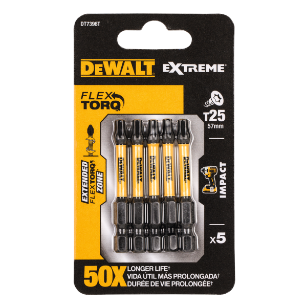 DeWalt DT7396T Impact Bit - Torx - T25 X 50mm (5st) - Detailed view of the product