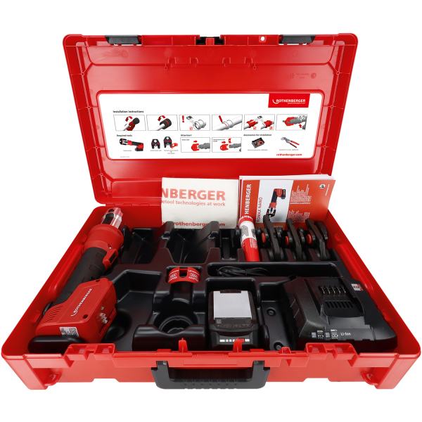 Rothenberger Romax Nano IJAW Accu Perstang Set (1 X 2.0Ah Accu) Incl. TH16-20-26mm Persbekken In Koffer