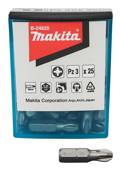 Makita B-24620 Schroefbit - PZ3x25mm (25st) EAN: 88381409056