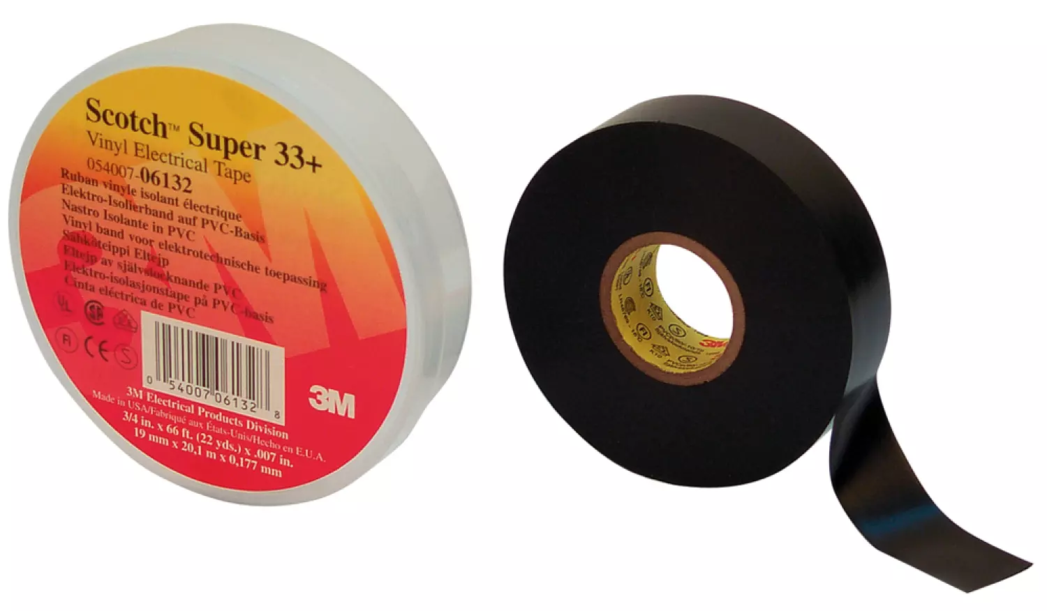 3M Scotch Super 33+ Vinyl Electro-Isolatieband Zwart - 20m X 19mm