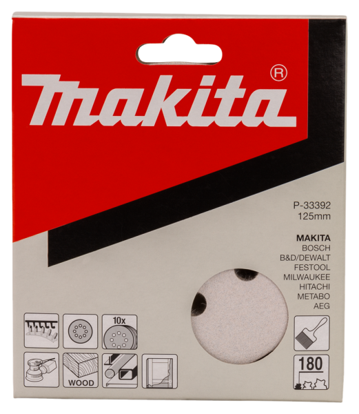 Makita P-33392 Schuurschijf White - K180 - 125mm (10st) - Detailed view of the product
