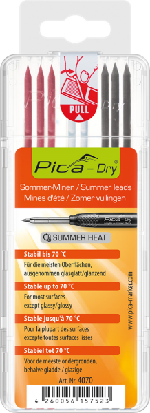 Pica-Dry 4070 Navullingen SUMMERHEAT - Rood - Wit - Grafiet