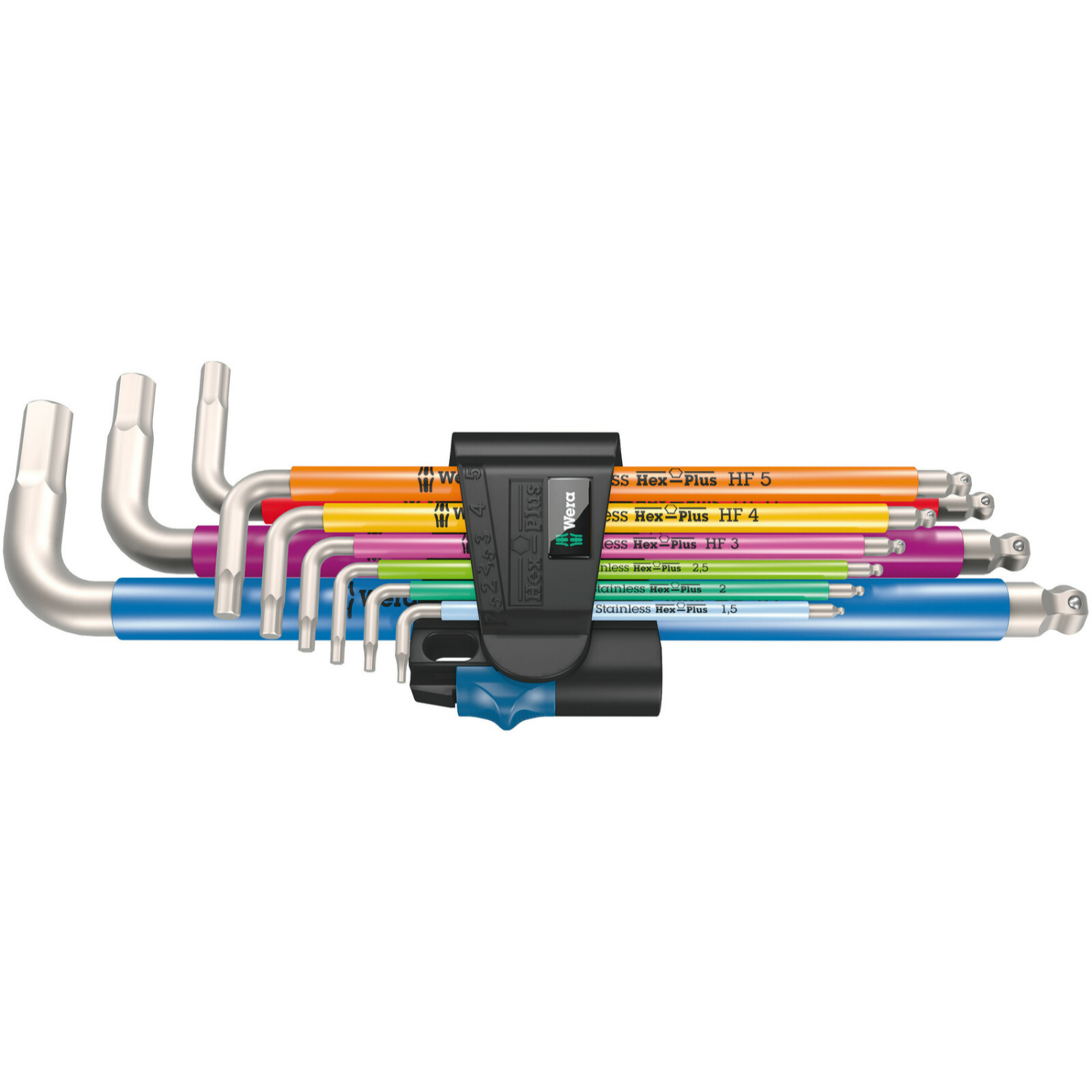 Wera 3950/9 9‑delig Hex-Plus Multicolour HF Stainless 1 Inbussleutelset, 9‑delig