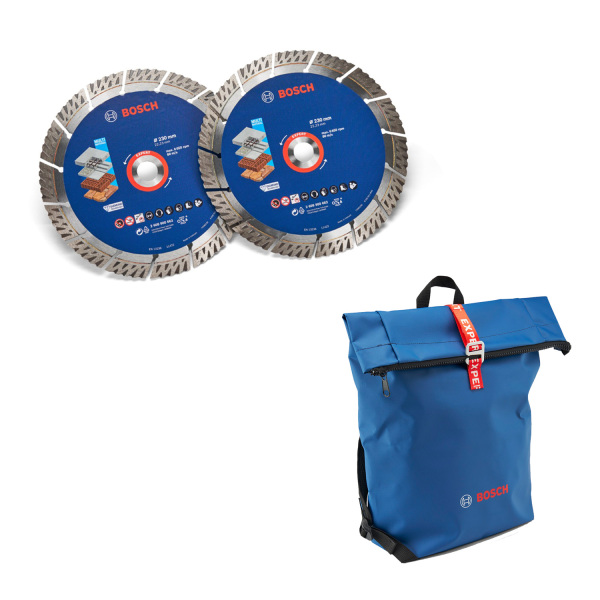 Bosch 061599765L Diamantschijf (2 Stuks) Met Rugzak - 230 Mm