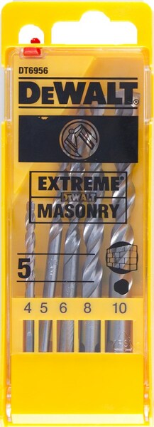 DeWALT DT6956 5-Delige Extreme Betonboren Set In Cassette - 4 / 5 / 6 / 8 / 10mm