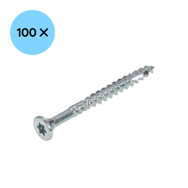 DynaPlus 0281.01.50001 Constructieschroef - TX30 - 6.0 X 60/35mm - Platkop - Deeldraad - Verzinkt (100st) - Detailed view of the product