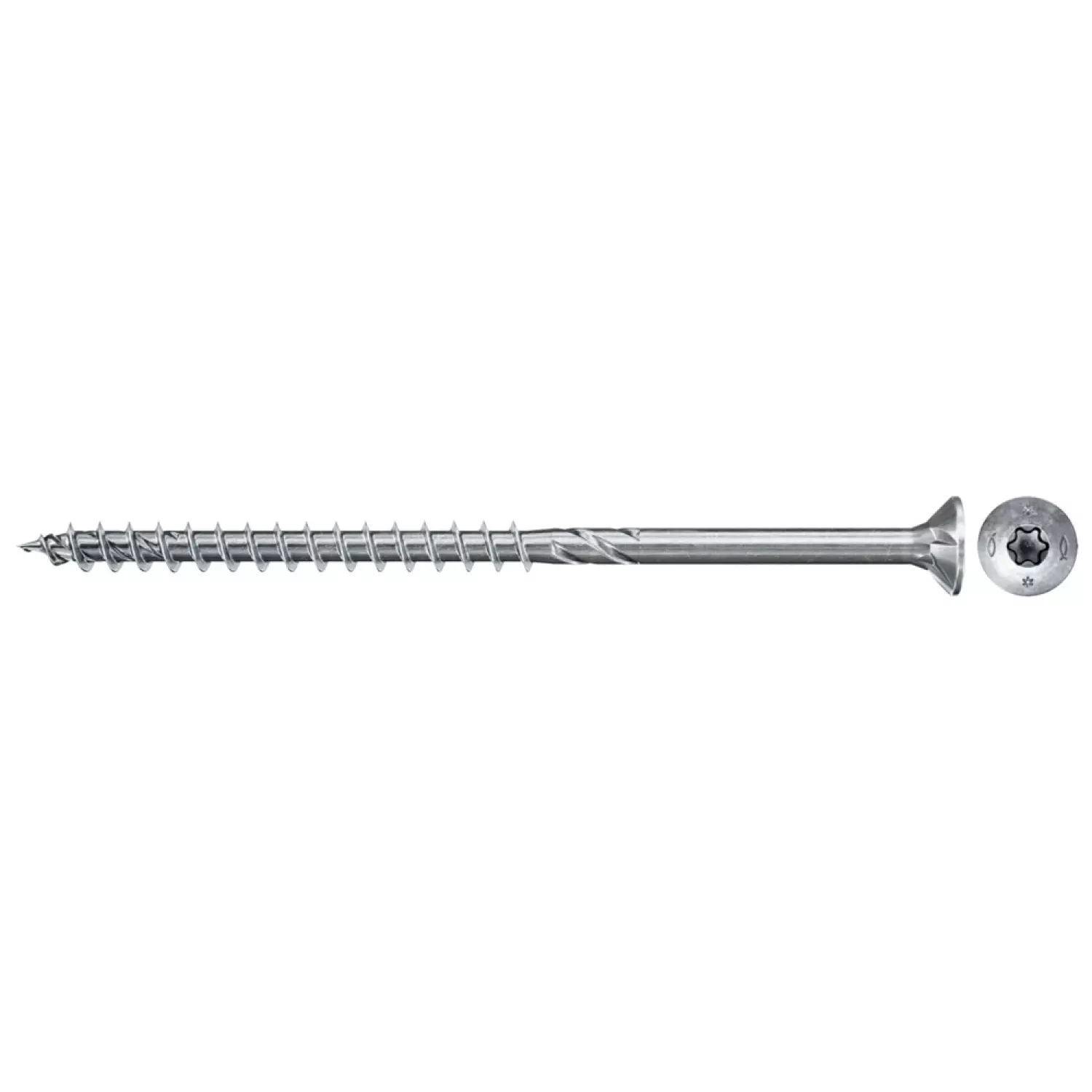 Fischer 670485 Spaanplaatschroef Power-Fast II - TX30 - 6.0 X 80mm - Verzonken Kop - Deeldraad - Verzinkt (100st)