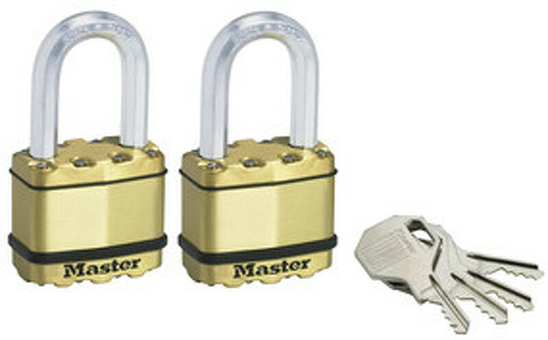 Master Lock M5BEURTLF Hangslot Excell® Gelamineerd Staal - Koperen Afwerking - 52mm Breed - Set Van 2
