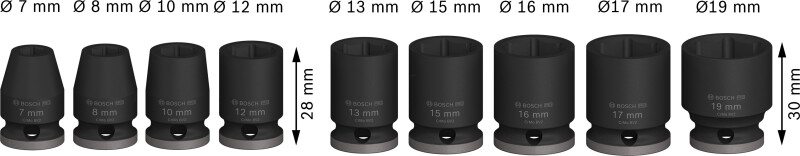 Bosch 2608003036 9-delige Pro Impact Doppenset In Etui - 3/8" - Detailed view of the product