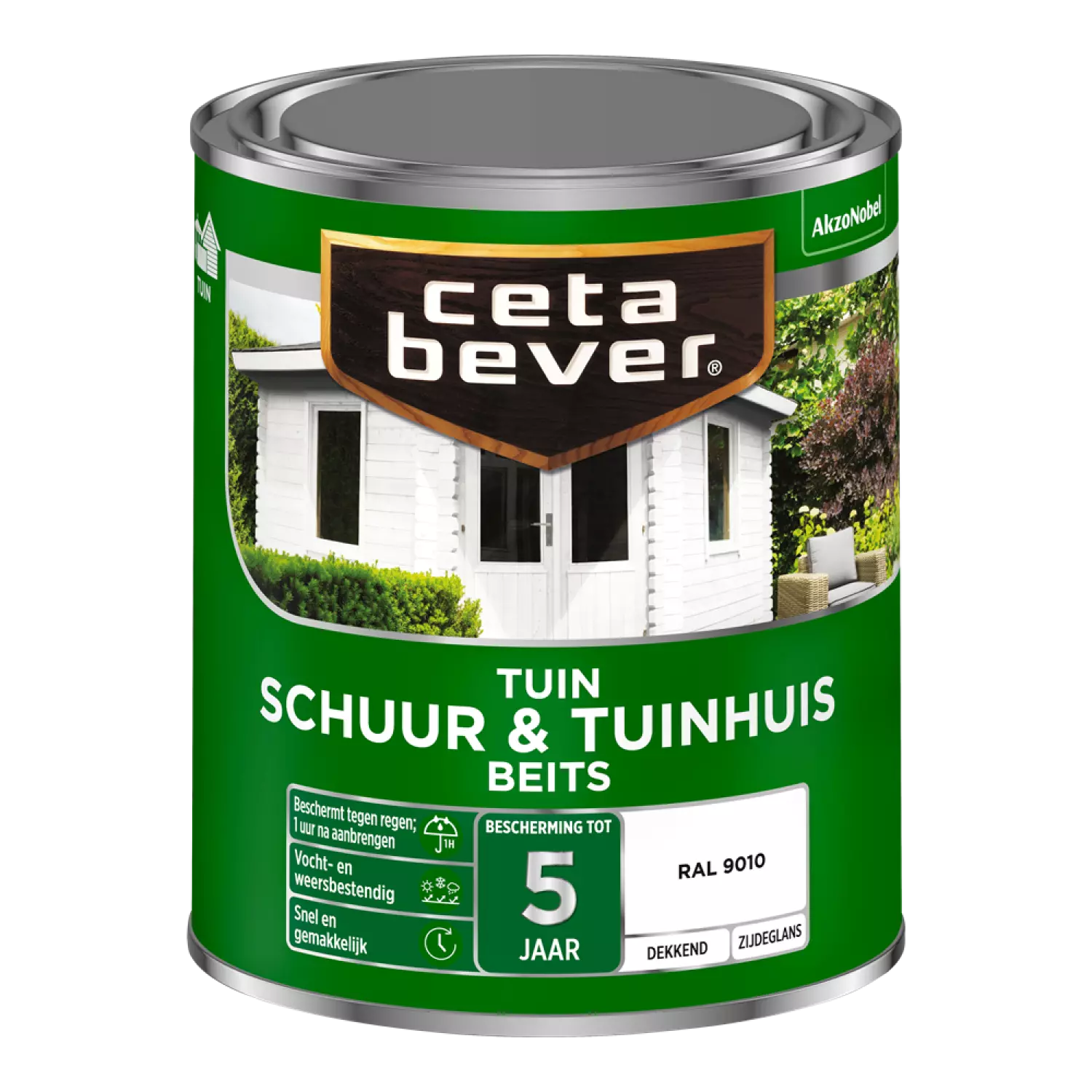 Cetabever Schuur&Tuinhuis Beits Dekkend - Zuiver Wit - 0,75L