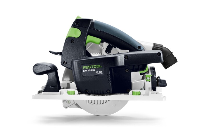 Festool HKC 55 KEB-Basic-FSK420 18V Accu Pendelkapzaag Body In Systainer Met Geleiderail - Detailed view of the product