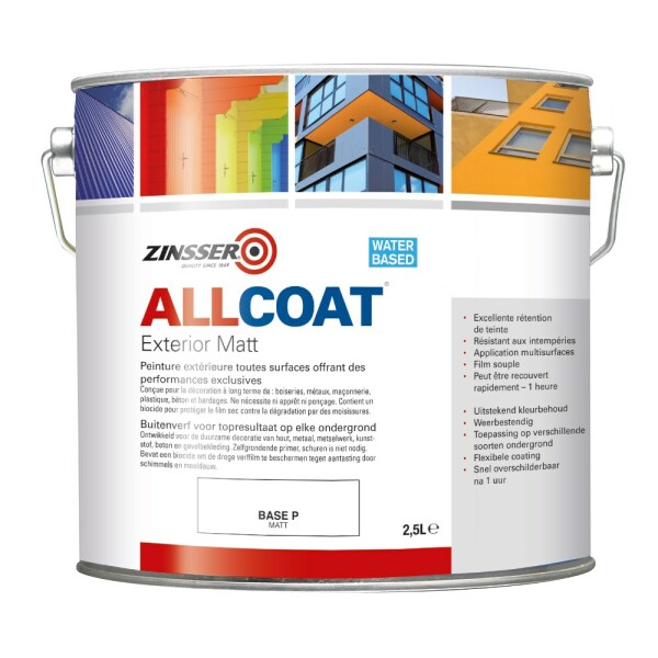 Zinsser Allcoat Exterior Matt Wit 2,5L