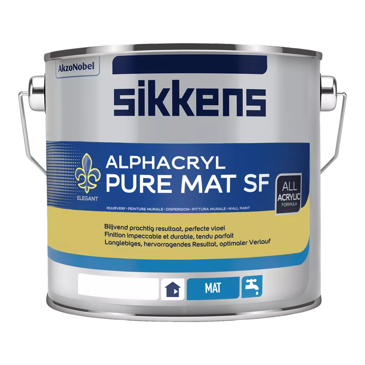 Sikkens Alphacryl Pure Mat SF - Op Kleur Gemengd - 2,5L - Muurverf