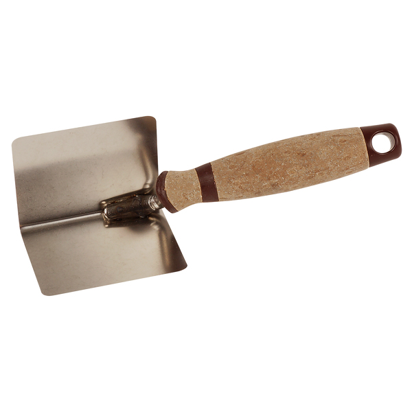 Super Prof Pure 1.492.70 ECO Hoekschop Met Lederen Greep - RVS - Inwendig - Dubbeltje Rond - 80 X 60mm