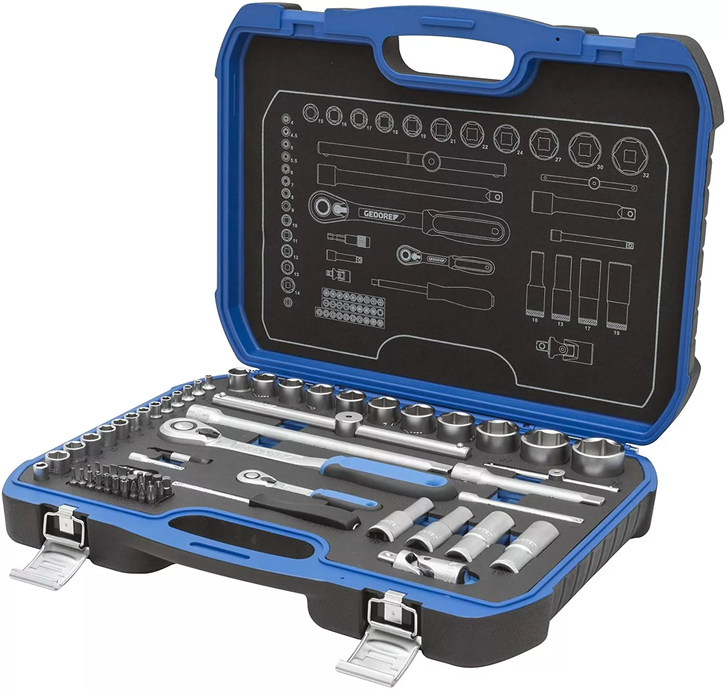 Gedore 19 BMC 20 Dopsleutelset 1/4"+ 1/2", 69-delig thumbnail 3