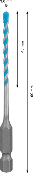 Bosch 2608900569 EXPERT Universeelboor HEX-9 MultiConstruction - 3x45x90mm - Detailed view of the product