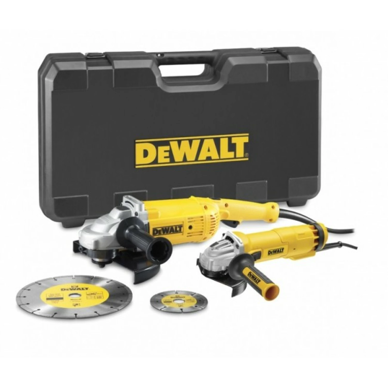 Gereedschapcentrum DeWALT DWE492SDT Haakse Slijper (DWE492) - M14 X 230mm - 2200W&Haakse Slijper (DWE4207) - M14 X 125mm - 1100W aanbieding