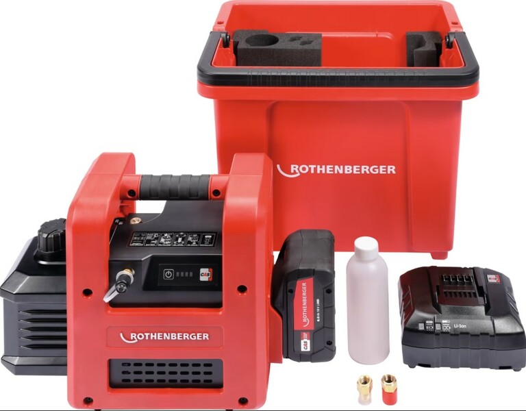 Rothenberger 1000003233 ROAIRVAC R32 5.0 CL Basic Set 18V Accu Vacuümpomp Set (1x 8,0Ah) - 142l/min