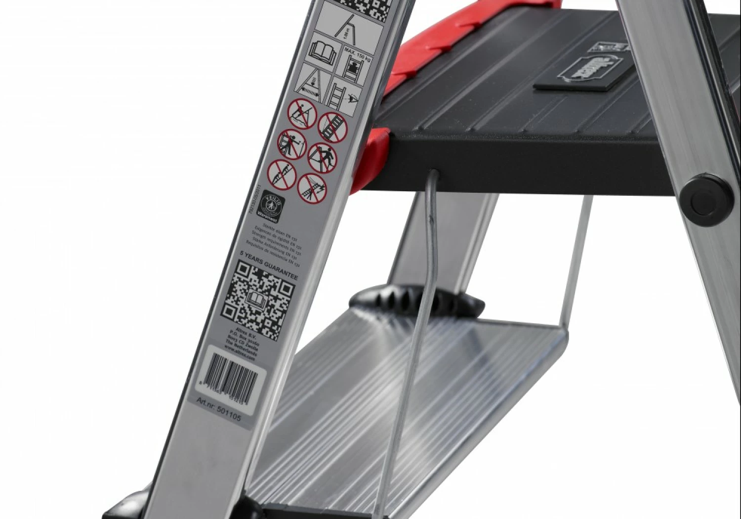 Altrex Double Decker Huishoudtrap - Aluminium - 5 Treden - Max. Werkhoogte 3m thumbnail 4